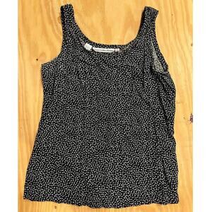 VTG JH Collectibles Black White Geometric Tank Top 100% Rayon Woman's Size 6P